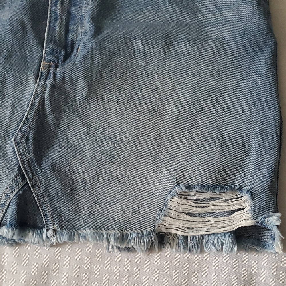 Indigo Rising Blue Mini Distresed Pencil Skirt for Casual Wear - Picture 2 of 11